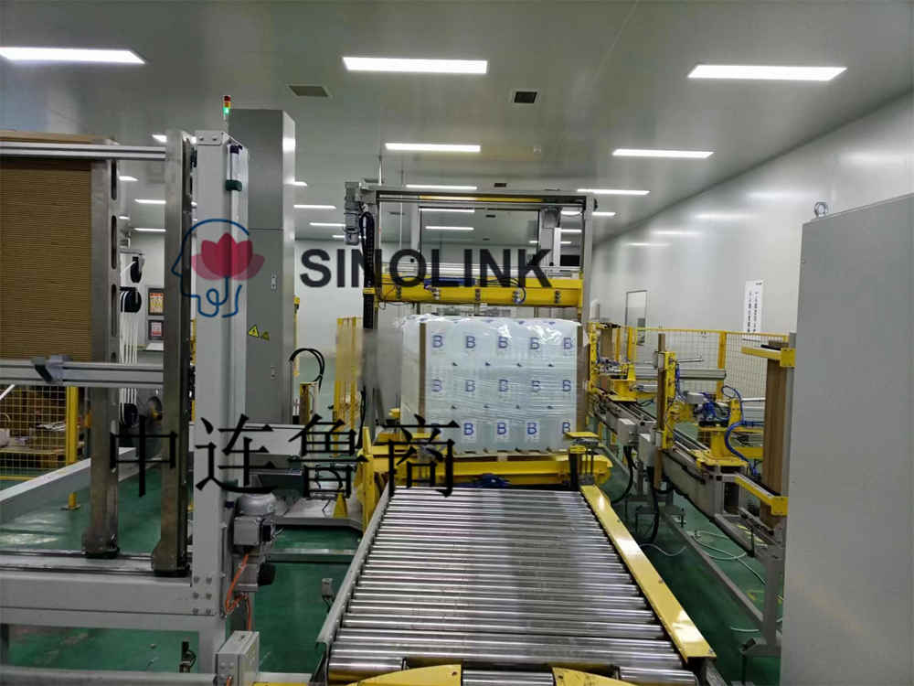 전자동 온라인 렌텐 종이 코너 팔레트 포장기