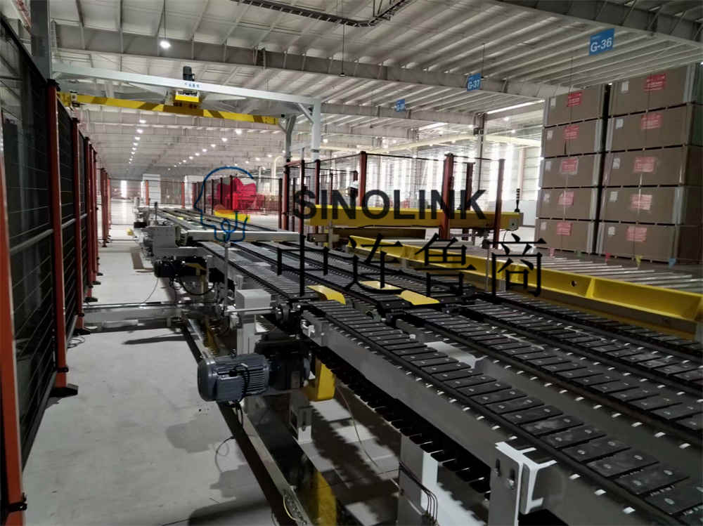 석고보드(건축판, 인조판 등) 전자동 6면 포장 포장 시스템