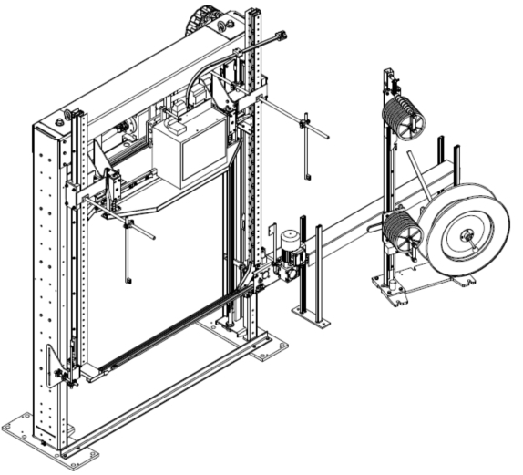 자동 수직 팔레트 달아서 기계 Automatic Vertical Pallet Strapping Machine