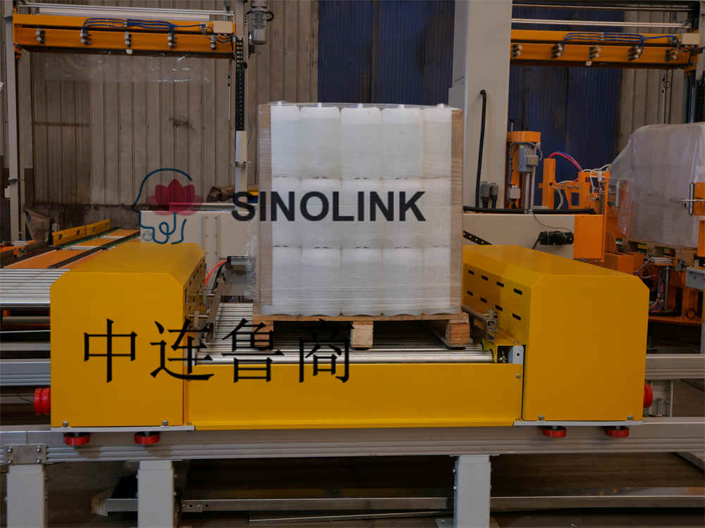 완전 자동 온라인 사순절 종이 코너 팔레트 포장기 Full Automatic Online Lenthen Paper Corner Pallet Wrapping Machine